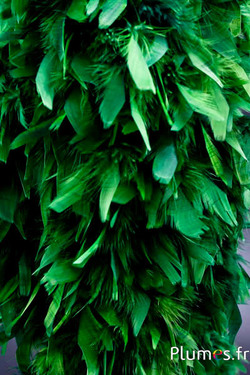 Boa en plumes de coq  - 4 plis, 2 m - vert sapin